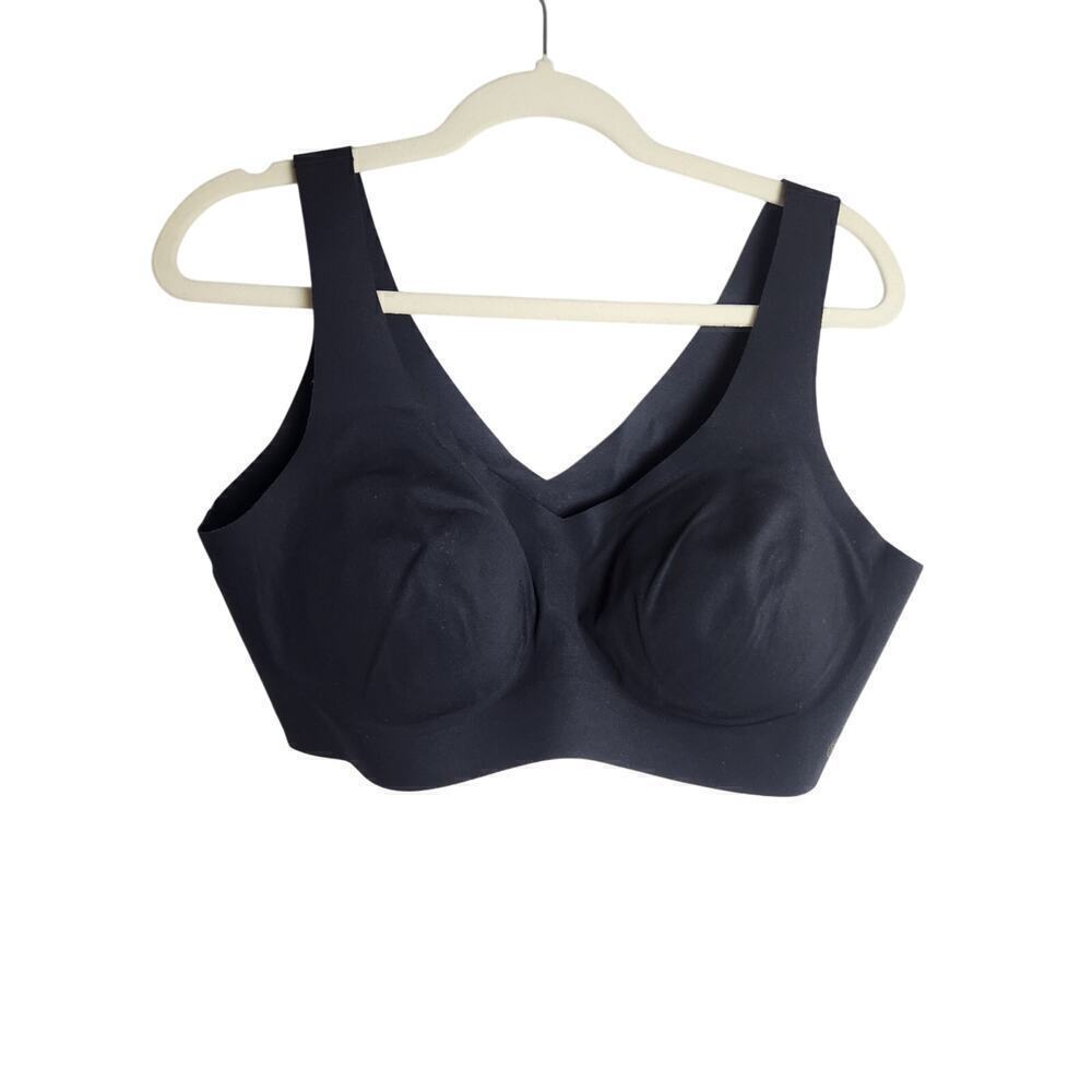 Honeylove V Neck Bra black sz 1X removable cups wire free lift comfort shaping - Picture 1 of 5